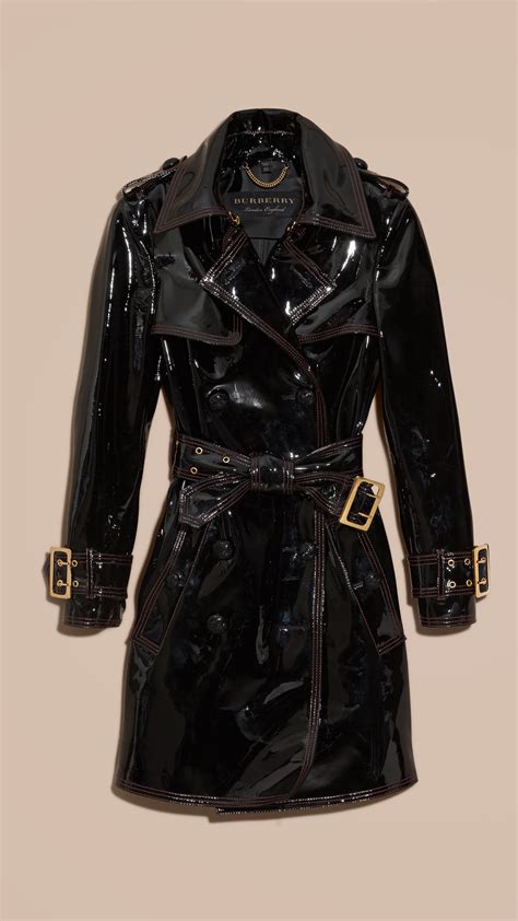 burberry leather trench coats|Burberry patent leather trench coat.